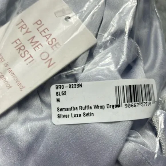 🔥 NWT bridesmaids Show Me Your MuMu Samantha Ruffle Wrap Dress | M 🔥 - Picture 5 of 6